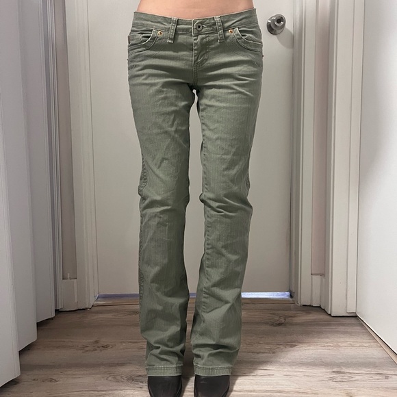 Sage Green Lowrise Jeans - Picture 1 of 5